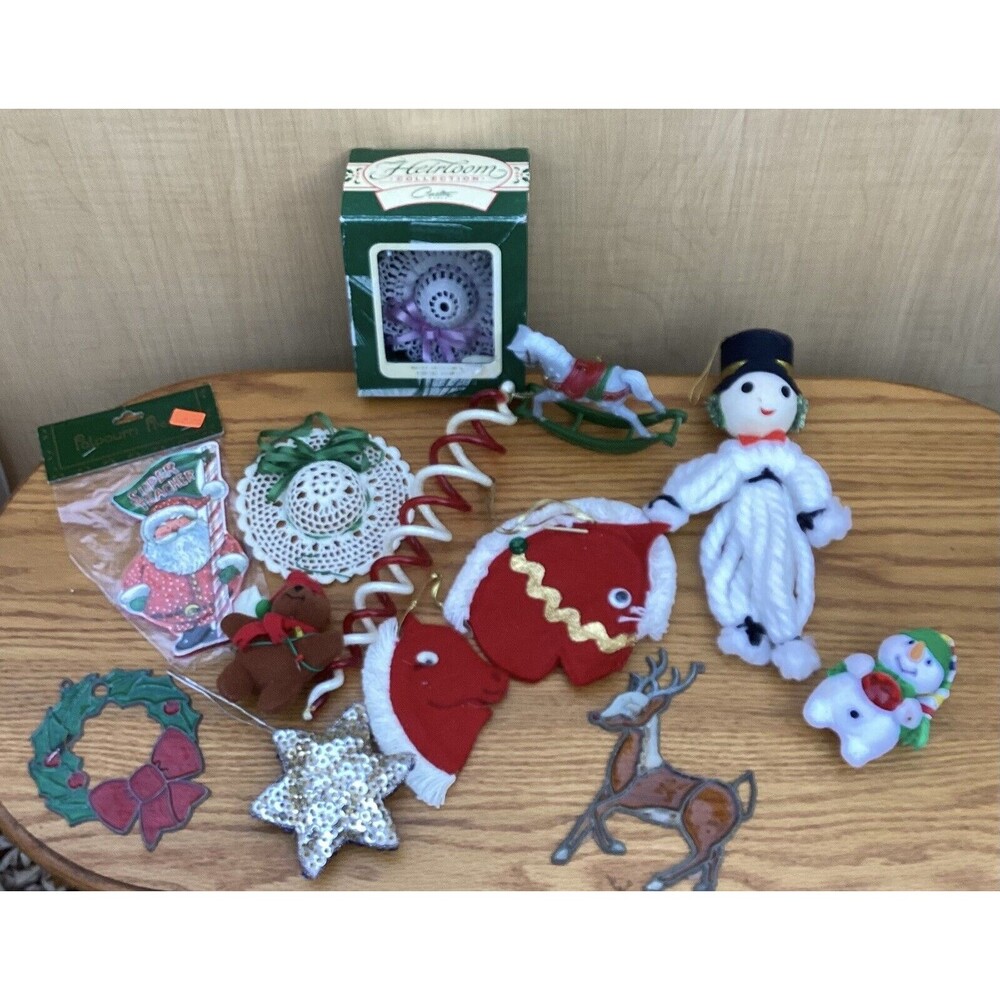 Lot 12 Vintage Various Christmas Decorations Ornaments MCM